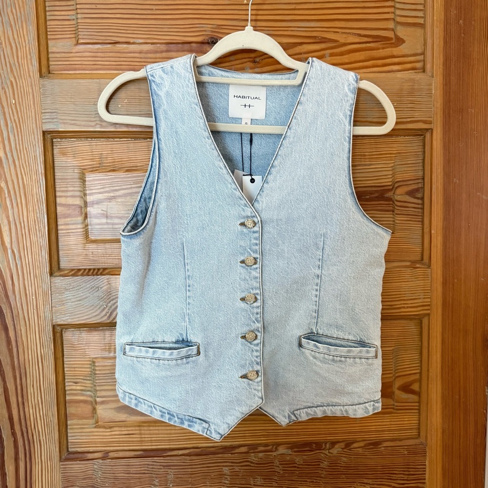 Habitual Light Wash Denim Vest